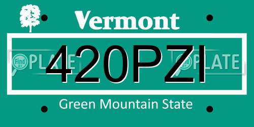 420PZI Vermont License Plate