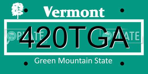 420TGA Vermont License Plate