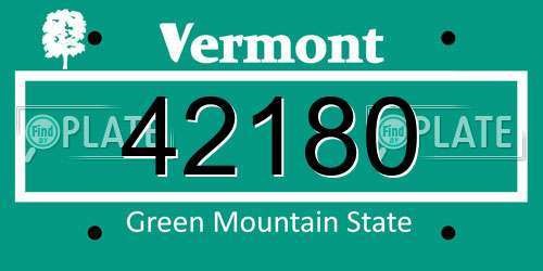 42180 Vermont License Plate
