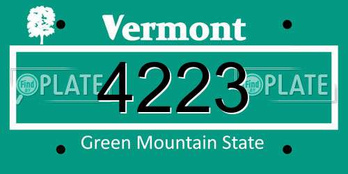 4223 Vermont License Plate