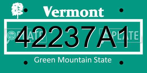 42237A1 Vermont License Plate