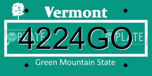 4224GO Vermont License Plate