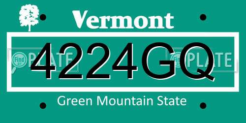 4224GQ Vermont License Plate