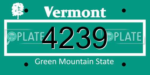 4239 Vermont License Plate