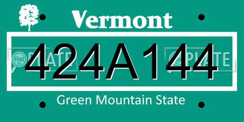 424A144 Vermont License Plate