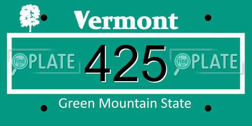 425 Vermont License Plate