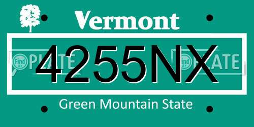 4255NX Vermont License Plate