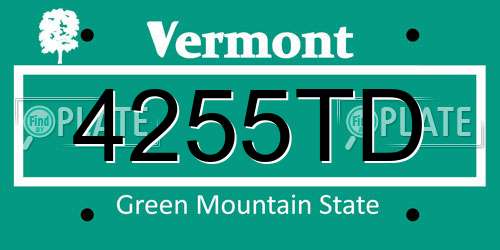 4255TD Vermont License Plate