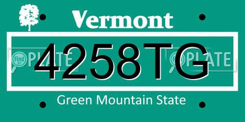 4258TG Vermont License Plate