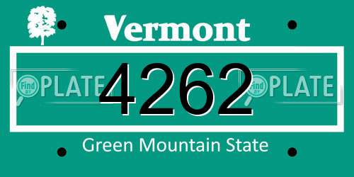 4262 Vermont License Plate