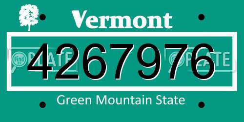 4267976 Vermont License Plate