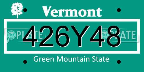 426Y48 Vermont License Plate