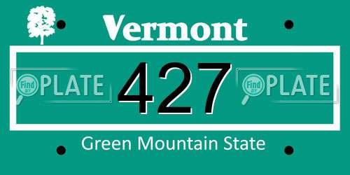 427 Vermont License Plate