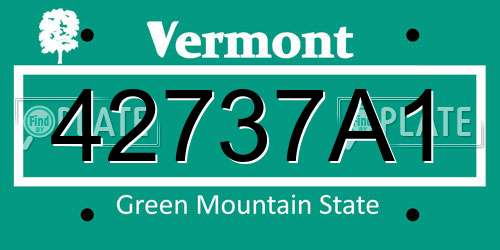 42737A1 Vermont License Plate