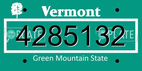 4285132 Vermont License Plate