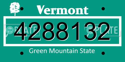4288132 Vermont License Plate
