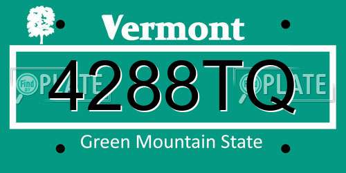 4288TQ Vermont License Plate