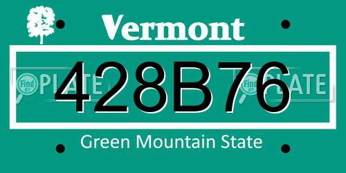 428B76 Vermont License Plate