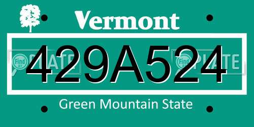429A524 Vermont License Plate