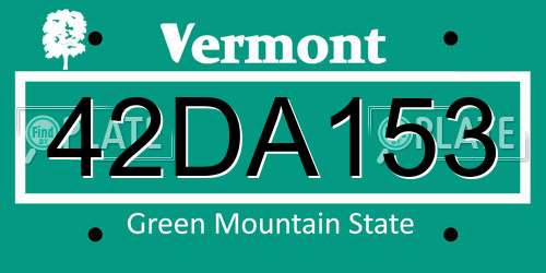 42DA153 Vermont License Plate
