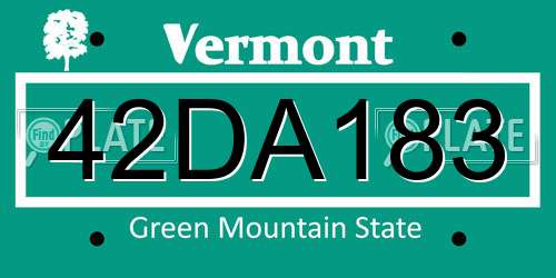 42DA183 Vermont License Plate