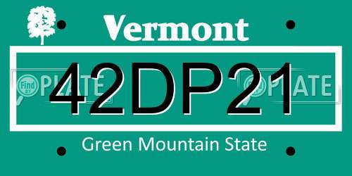 42DP21 Vermont License Plate