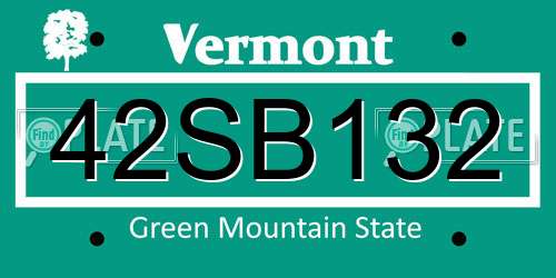 42SB132 Vermont License Plate