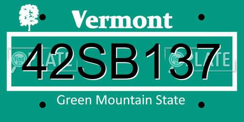 42SB137 Vermont License Plate
