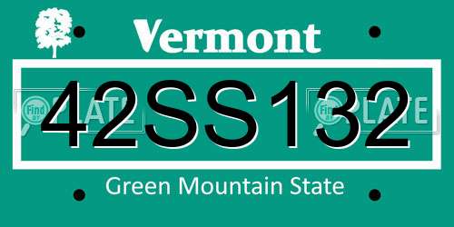 42SS132 Vermont License Plate