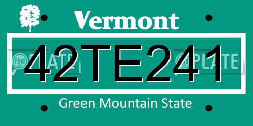 42TE241 Vermont License Plate