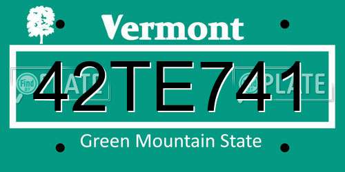 42TE741 Vermont License Plate