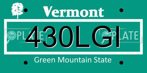 430LGI Vermont License Plate