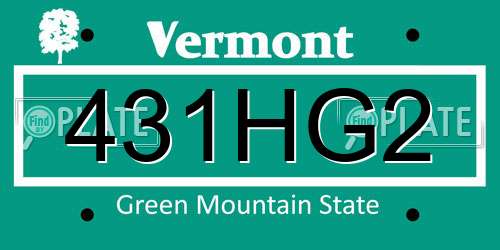 431HG2 Vermont License Plate