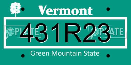 431R23 Vermont License Plate