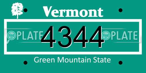 4344 Vermont License Plate