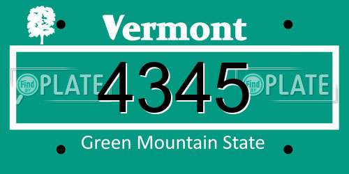 4345 Vermont License Plate