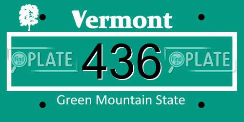 436 Vermont License Plate