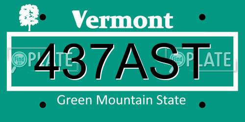437AST Vermont License Plate