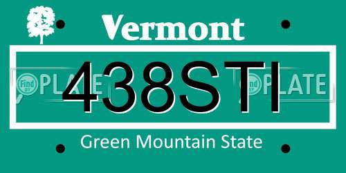 438STI Vermont License Plate