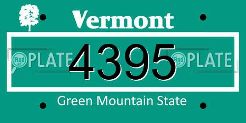 4395 Vermont License Plate