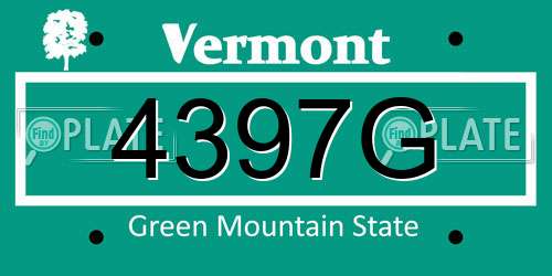 4397G Vermont License Plate