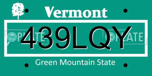 439LQY Vermont License Plate