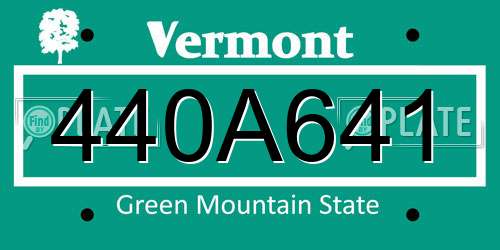 440A641 Vermont License Plate