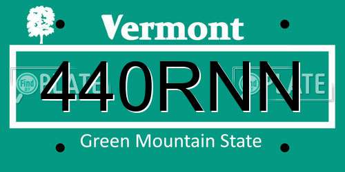 440RNN Vermont License Plate