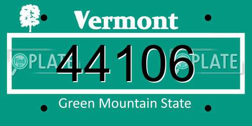 44106 Vermont License Plate
