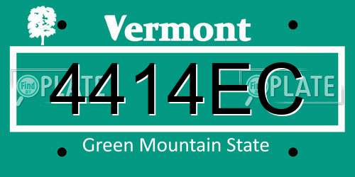 4414EC Vermont License Plate