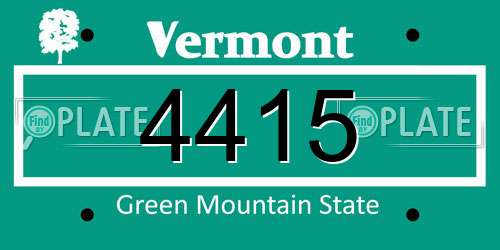 4415 Vermont License Plate