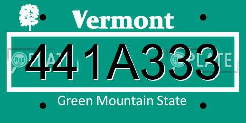 441A333 Vermont License Plate