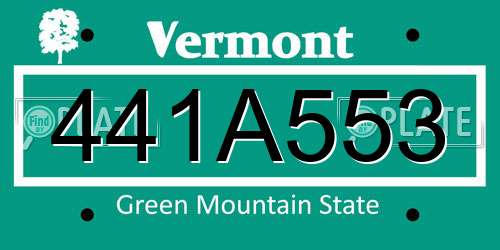 441A553 Vermont License Plate