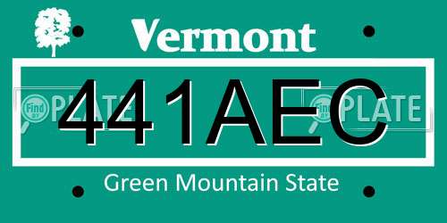 441AEC Vermont License Plate